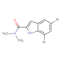 Chemical structure of 5,7-dibromo-N,N-dimethyl-1H-indole-2-carboxamide - CSSB07166280639