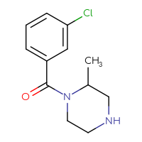 Chemical structure of 1-(3-chlorobenzoyl)-2-methylpiperazine - CSSB00005670405