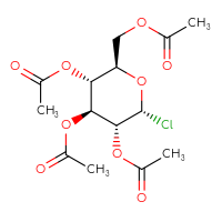 Chemical structure of [(2R,3R,4S,5R,6R)-3,4,5-tris(acetyloxy)-6-chlorooxan-2-yl]methyl acetate - CSSB00020626945