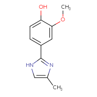 Chemical structure of 2-methoxy-4-(4-methyl-1H-imidazol-2-yl)phenol - CSSB00012064274