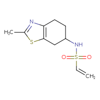 Chemical structure of N-(2-methyl-4,5,6,7-tetrahydro-1,3-benzothiazol-6-yl)ethene-1-sulfonamide - CSSB06264629194
