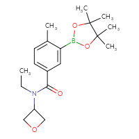 Chemical structure of N-ethyl-4-methyl-N-(oxetan-3-yl)-3-(4,4,5,5-tetramethyl-1,3,2-dioxaborolan-2-yl)benzamide - CSSB02533253475