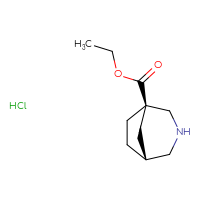 Chemical structure of ethyl (1R,5R)-3-azabicyclo[3.2.1]octane-1-carboxylate hydrochloride - CSSB09881013928