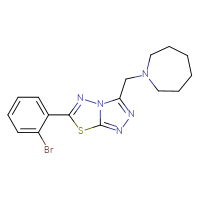 Chemical structure of 1-{[6-(2-bromophenyl)-[1,2,4]triazolo[3,4-b][1,3,4]thiadiazol-3-yl]methyl}azepane - CSSB00121608331