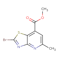 Chemical structure of methyl 2-bromo-5-methyl-[1,3]thiazolo[4,5-b]pyridine-7-carboxylate - CSSB06726577989