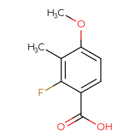 Chemical structure of 2-fluoro-4-methoxy-3-methylbenzoic acid - CSSB00010391090