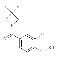 Chemical structure of 1-(3-chloro-4-methoxybenzoyl)-3,3-difluoroazetidine - CSSB01998819900