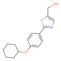 Chemical structure of {2-[4-(cyclohexyloxy)phenyl]-1,3-thiazol-5-yl}methanol - CSSB02034426285