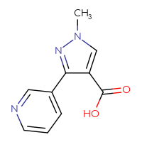 Chemical structure of 1-methyl-3-(pyridin-3-yl)-1H-pyrazole-4-carboxylic acid - CSSB00000744204