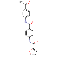 Chemical structure of N-{4-[(4-acetylphenyl)carbamoyl]phenyl}furan-2-carboxamide - CSSB00026940279