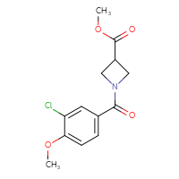 Chemical structure of methyl 1-(3-chloro-4-methoxybenzoyl)azetidine-3-carboxylate - CSSB01608663922