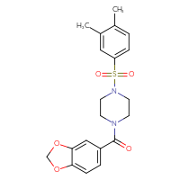 Chemical structure of 1-(2H-1,3-benzodioxole-5-carbonyl)-4-(3,4-dimethylbenzenesulfonyl)piperazine - CSSB00026357107