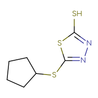 Chemical structure of 5-(cyclopentylsulfanyl)-1,3,4-thiadiazole-2-thiol - CSSB00010000325