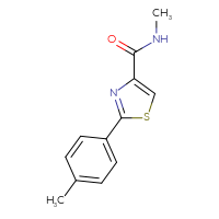 Chemical structure of N-methyl-2-(4-methylphenyl)-1,3-thiazole-4-carboxamide - CSSB00000021758