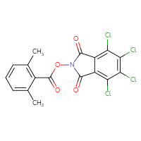 Chemical structure of 4,5,6,7-tetrachloro-1,3-dioxo-2,3-dihydro-1H-isoindol-2-yl 2,6-dimethylbenzoate - CSSB20270949909