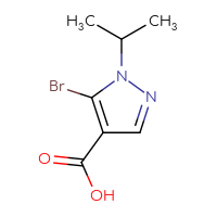 Chemical structure of 5-bromo-1-(propan-2-yl)-1H-pyrazole-4-carboxylic acid - CSSB00013287521