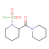 Chemical structure of 2-(piperidine-1-carbonyl)piperidine-1-sulfonyl chloride - CSSB21224764856