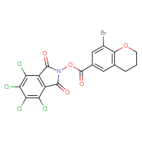 Chemical structure of 4,5,6,7-tetrachloro-1,3-dioxo-2,3-dihydro-1H-isoindol-2-yl 8-bromo-3,4-dihydro-2H-1-benzopyran-6-carboxylate - CSSB20271340200