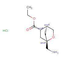 Chemical structure of rac-ethyl (1R,4R,5R)-1-(aminomethyl)-2-oxabicyclo[2.2.1]heptane-5-carboxylate hydrochloride - CSSB21291559993