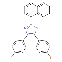 Chemical structure of 4,5-bis(4-fluorophenyl)-2-(naphthalen-1-yl)-1H-imidazole - CSSB00160780640