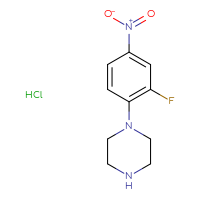 Chemical structure of 1-(2-fluoro-4-nitrophenyl)piperazine hydrochloride - CSSB20504682778