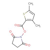 Chemical structure of 2,5-dioxopyrrolidin-1-yl 3,5-dimethylthiophene-2-carboxylate - CSSB02499787035