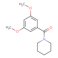 Chemical structure of 1-(3,5-dimethoxybenzoyl)piperidine - CSSB00000483559