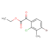 Chemical structure of ethyl 2-(4-bromo-2-chloro-3-methylphenyl)-2-oxoacetate - CSSB21103686831