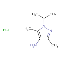 Chemical structure of 3,5-dimethyl-1-(propan-2-yl)-1H-pyrazol-4-amine hydrochloride - CSSB00015187505