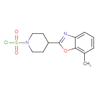 Chemical structure of 4-(7-methyl-1,3-benzoxazol-2-yl)piperidine-1-sulfonyl chloride - CSSB21224772552