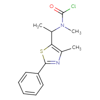Chemical structure of N-methyl-N-[1-(4-methyl-2-phenyl-1,3-thiazol-5-yl)ethyl]carbamoyl chloride - CSSB21224775628