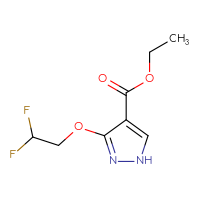 Chemical structure of ethyl 3-(2,2-difluoroethoxy)-1H-pyrazole-4-carboxylate - CSSB01978211666