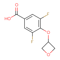Chemical structure of 3,5-difluoro-4-(oxetan-3-yloxy)benzoic acid - CSSB00012458023