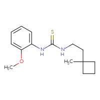 Chemical structure of 1-(2-methoxyphenyl)-3-[2-(1-methylcyclobutyl)ethyl]thiourea - CSSB07482600583