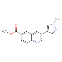 Chemical structure of methyl 3-(1-methyl-1H-pyrazol-4-yl)quinoline-6-carboxylate - CSSB21253047793