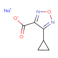 Chemical structure of sodium 4-cyclopropyl-1,2,5-oxadiazole-3-carboxylate - CSSB14880532985