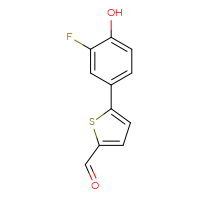 Chemical structure of 5-(3-fluoro-4-hydroxyphenyl)thiophene-2-carbaldehyde - CSSB00010139509