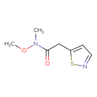 Chemical structure of N-methoxy-N-methyl-2-(1,2-thiazol-5-yl)acetamide - CSSB05138783740