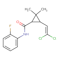 Chemical structure of 3-(2,2-dichloroethenyl)-N-(2-fluorophenyl)-2,2-dimethylcyclopropane-1-carboxamide - CSSB00027511308