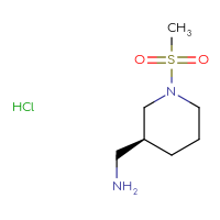 Chemical structure of 1-[(3S)-1-methanesulfonylpiperidin-3-yl]methanamine hydrochloride - CSSB06446552685
