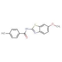 Chemical structure of N-(6-methoxy-1,3-benzothiazol-2-yl)-4-methylbenzamide - CSSB00026299641