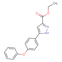 Chemical structure of ethyl 5-(4-phenoxyphenyl)-1H-pyrazole-3-carboxylate - CSSB06583064051