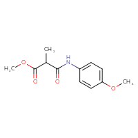 Chemical structure of methyl 2-[(4-methoxyphenyl)carbamoyl]-2-methylacetate - CSSB00944367597