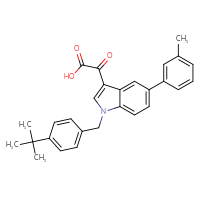 Chemical structure of 2-{1-[(4-tert-butylphenyl)methyl]-5-(3-methylphenyl)-1H-indol-3-yl}-2-oxoacetic acid - CSSB06595023389