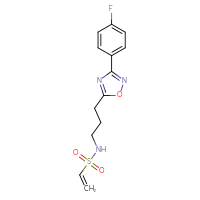 Chemical structure of N-{3-[3-(4-fluorophenyl)-1,2,4-oxadiazol-5-yl]propyl}ethene-1-sulfonamide - CSSB21332126591