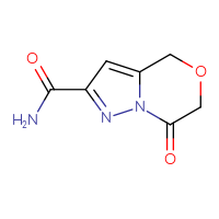 Chemical structure of 7-oxo-4H,6H,7H-pyrazolo[3,2-c][1,4]oxazine-2-carboxamide - CSSB20963434841