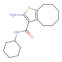 Chemical structure of 2-amino-N-cyclohexyl-4H,5H,6H,7H,8H,9H-cycloocta[b]thiophene-3-carboxamide - CSSB00020594961