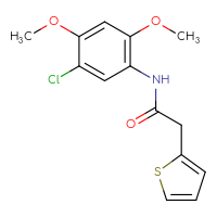 Chemical structure of N-(5-chloro-2,4-dimethoxyphenyl)-2-(thiophen-2-yl)acetamide - CSSB00026108357