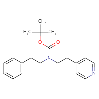 Chemical structure of tert-butyl N-(2-phenylethyl)-N-[2-(pyridin-4-yl)ethyl]carbamate - CSSB01747648241
