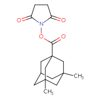 Chemical structure of 2,5-dioxopyrrolidin-1-yl 3,5-dimethyladamantane-1-carboxylate - CSSB20270306400